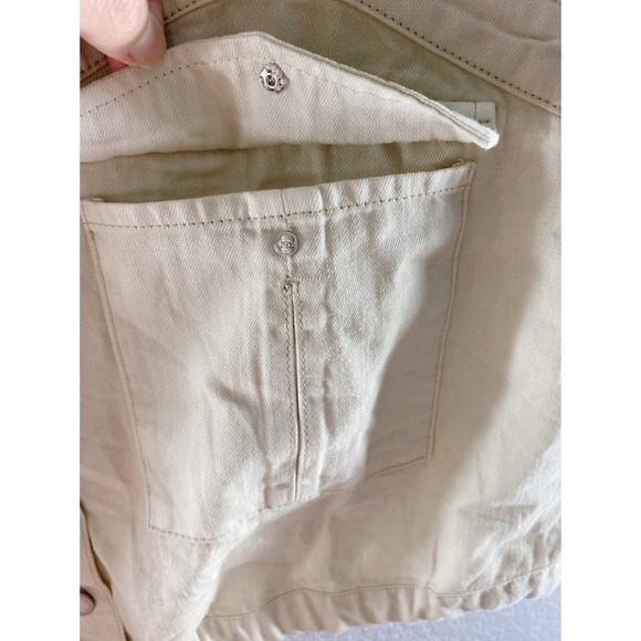 Free People We The Free Palm Desert Cream Ivory Button Crop Top - Picture 10 of 13